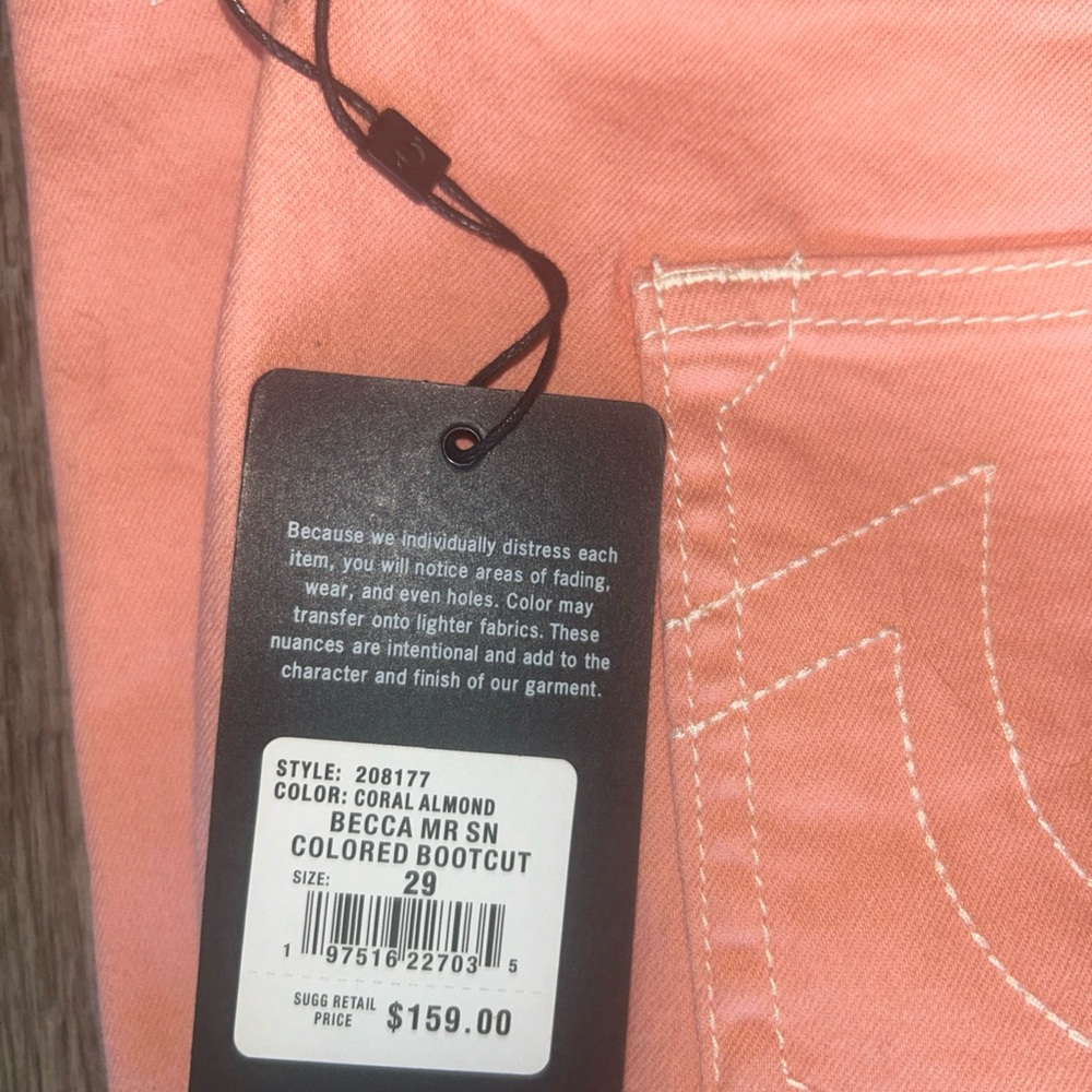 True religion new coral bootcut jeans size 29